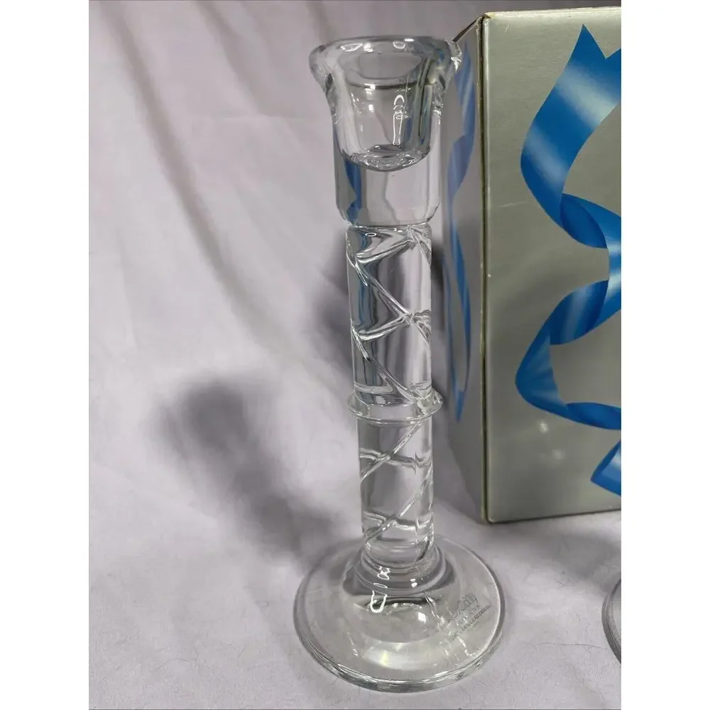 Vintage Pair of Toscany 24% Lead Crystal Candle Holder Excellent Condition